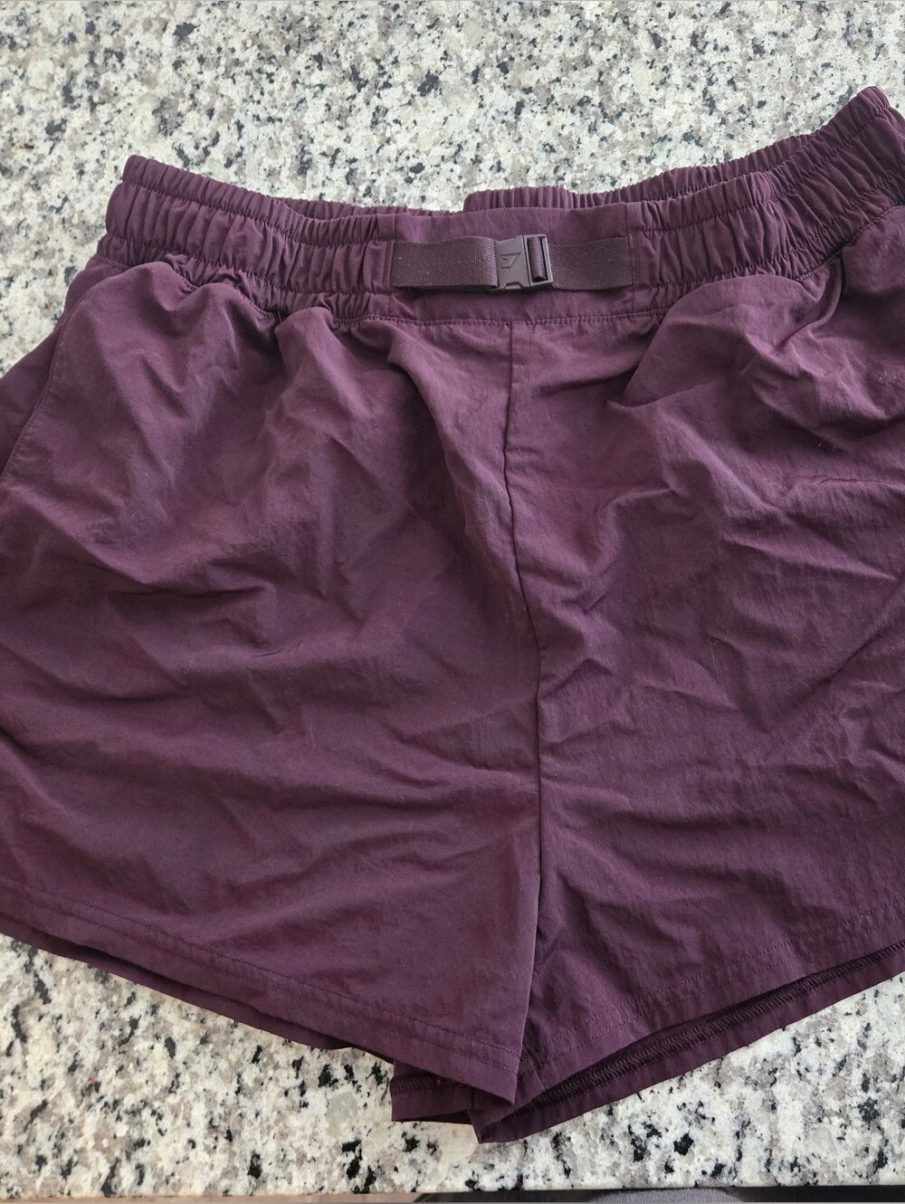 Gymshark Buckle Waisted Shorts Plum Brown